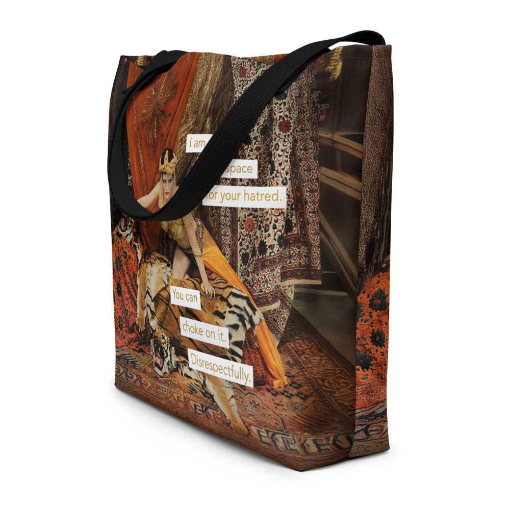 I'm Not a Safe Space for Your Hatred - Vintage Collage Art | Large Statement Tote Bag
