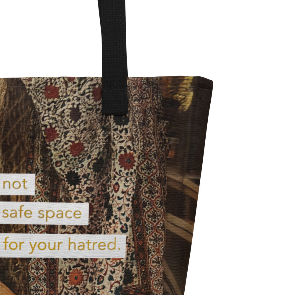 I'm Not a Safe Space for Your Hatred - Vintage Collage Art | Large Statement Tote Bag