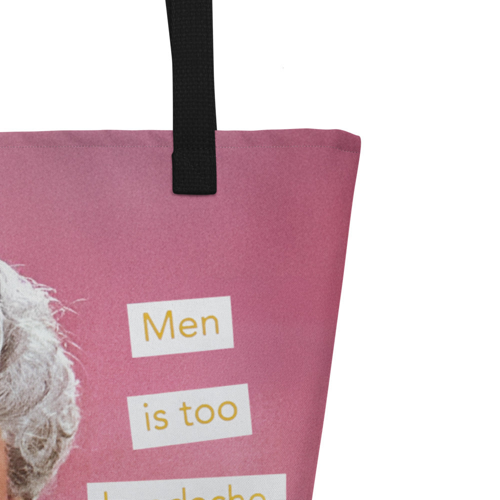 Men is Too Headache - Vintage Collage Art | Large Statement Tote Bag