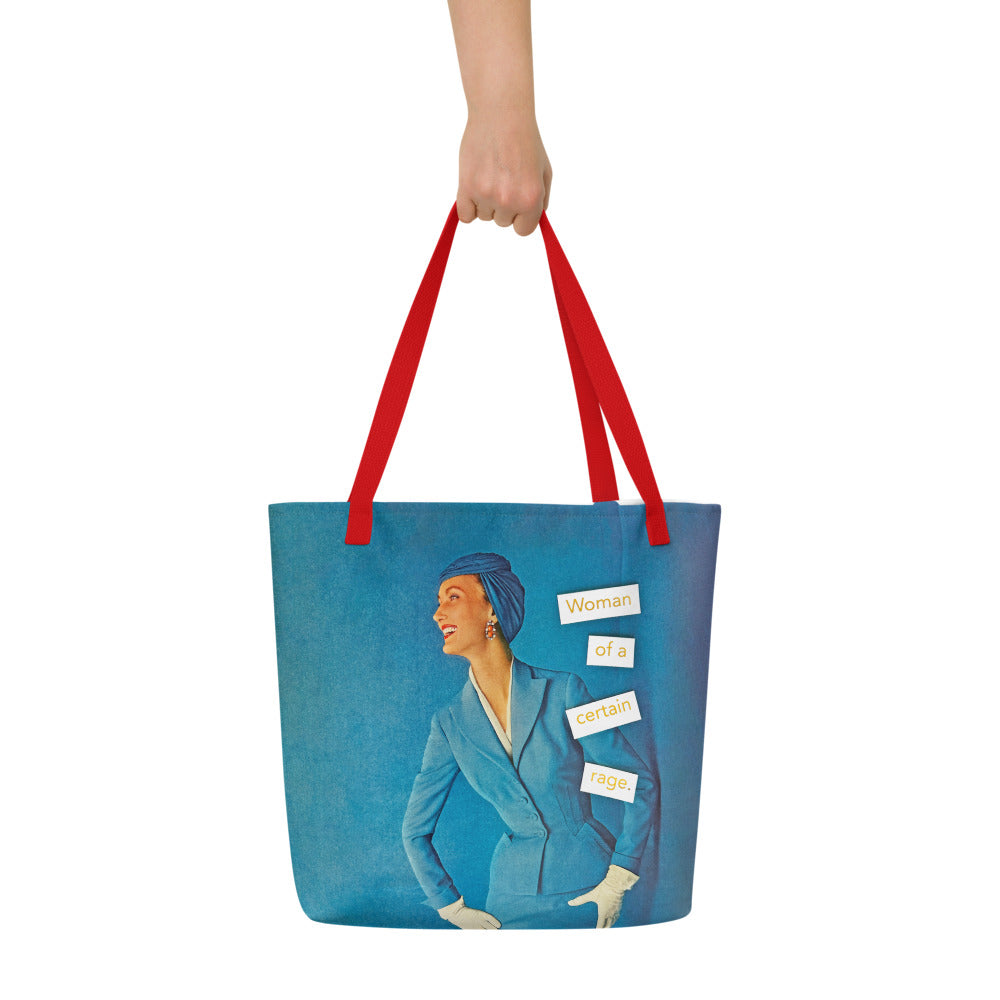Woman of A Certain Rage – Feminist Vintage Collage Art | Large Statement Tote Bag