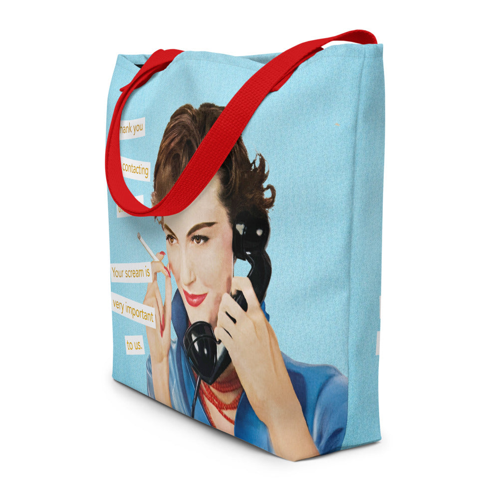 Thank You For Contacting the Abyss - Vintage Collage Art | Large Statement Tote Bag