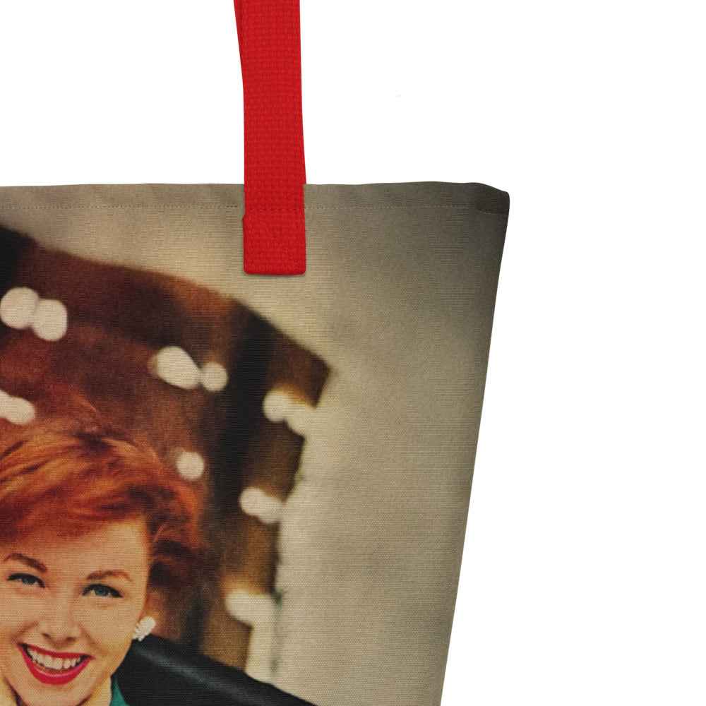 Trying to Have A Nice Day Despite Knowing Facts and Information – Vintage Collage Art | Large Statement Tote Bag