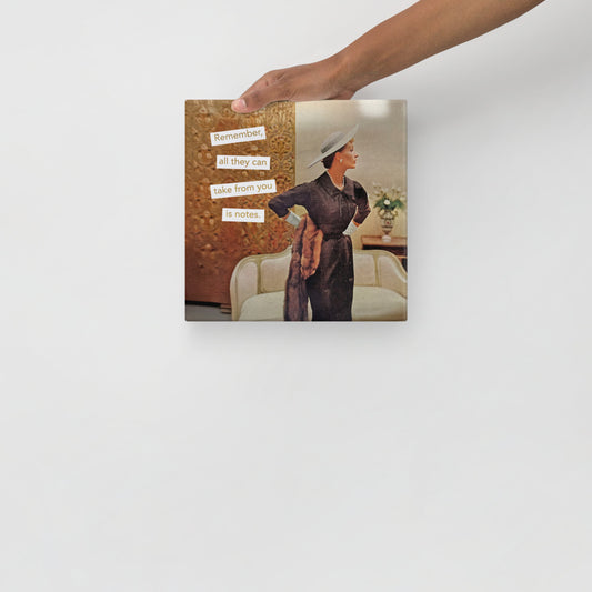 All They Can Take From You Is Notes – Feminist Vintage Collage Art | Gallery Wrapped Canvas Print