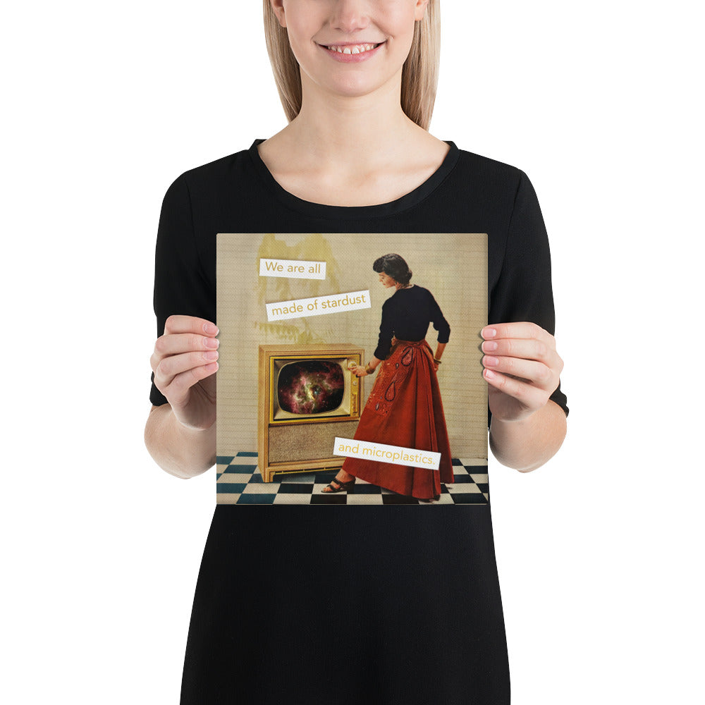 We Are All Made of Stardust (and Microplastics) - Vintage Collage Art | Gallery Wrapped Canvas Print