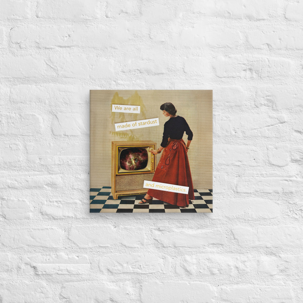 We Are All Made of Stardust (and Microplastics) - Vintage Collage Art | Gallery Wrapped Canvas Print