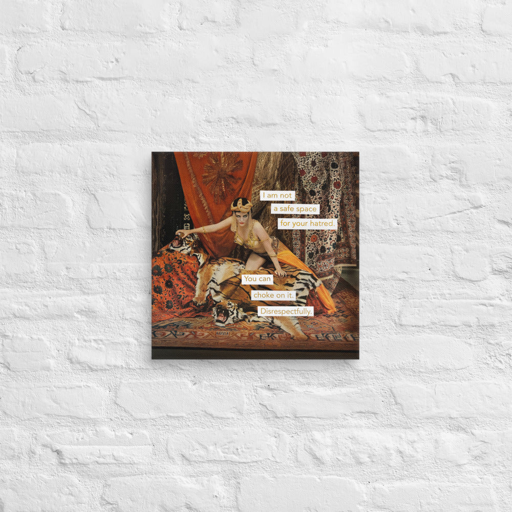 I am not a safe space for your hatred – Feminist Vintage Collage Art | Gallery Wrapped Canvas Print