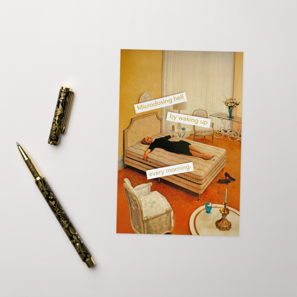 Microdosing Hell By Waking Up Every Morning - Greeting card and envelope