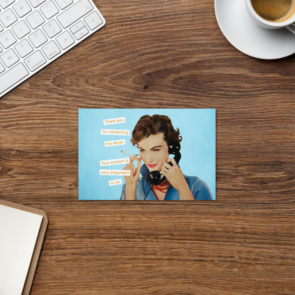 Thank You For Contacting the Abyss. Your Scream is Very Important to Us - Greeting card and envelope