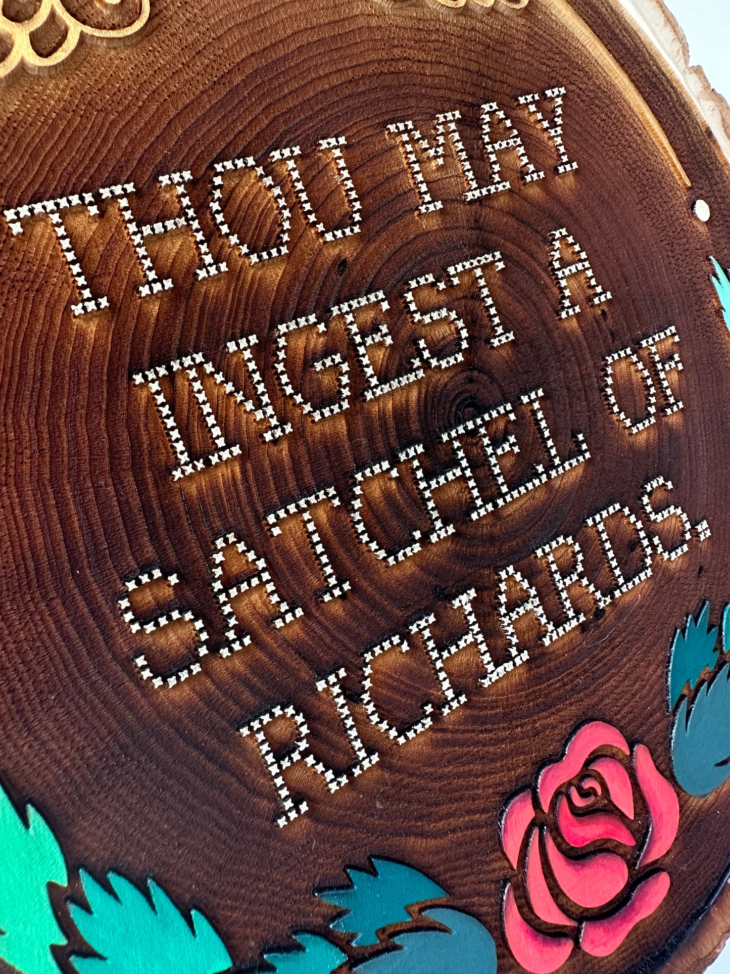 Thou May Ingest a Satchel of Richards — Hand-Painted Wood Engraving