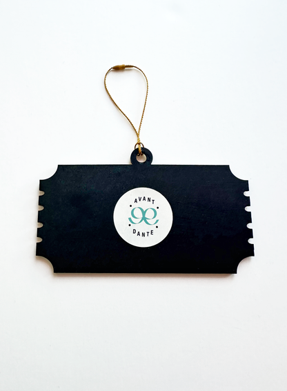 Pink Pony Club Ticket Handmade Ornament