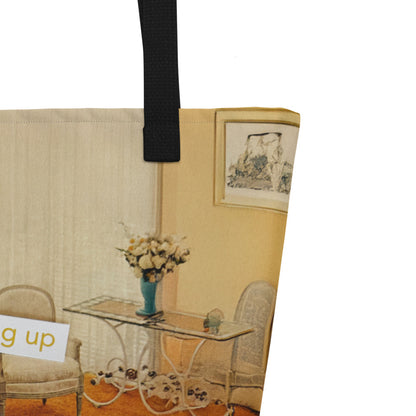 Microdosing Hell By Waking Up Every Morning – Funny Existential Crisis Collage Art | Large Statement Tote Bag