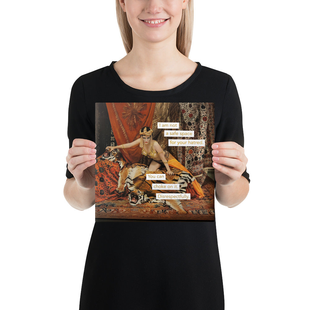 I am not a safe space for your hatred – Feminist Vintage Collage Art | Gallery Wrapped Canvas Print
