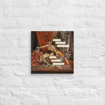 I am not a safe space for your hatred – Feminist Vintage Collage Art | Gallery Wrapped Canvas Print