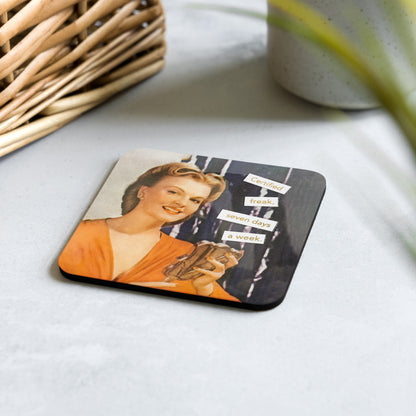 Certified Freak, Seven Days A Week - Retro Inspired Cork Back Coaster