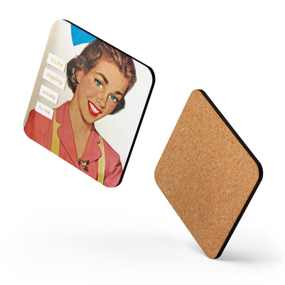 It's the Crippling Anxiety For Me - Retro Inspired Cork-Back Coaster