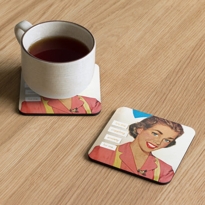 It's the Crippling Anxiety For Me - Retro Inspired Cork-Back Coaster