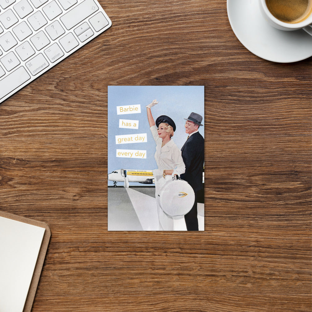 Barbie Has a Great Day Every Day - Greeting card and envelope