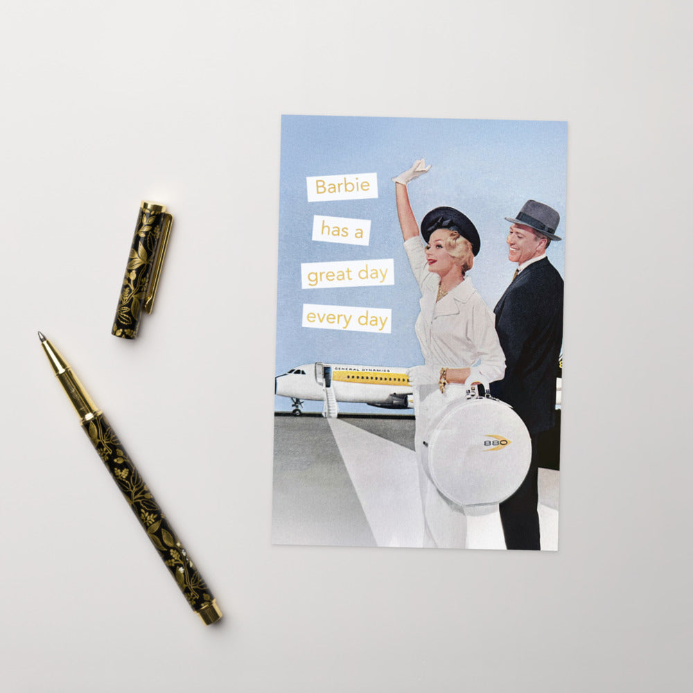 Barbie Has a Great Day Every Day - Greeting card and envelope