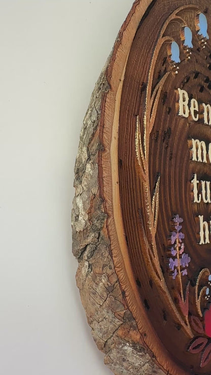 Be Nice To Me My Tummy Hurts — Hand-Painted Wood Engraving